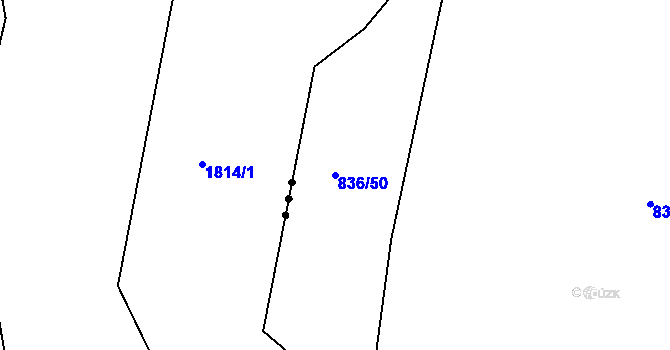 Parcela st. 836/50 v KÚ Hatín, Katastrální mapa