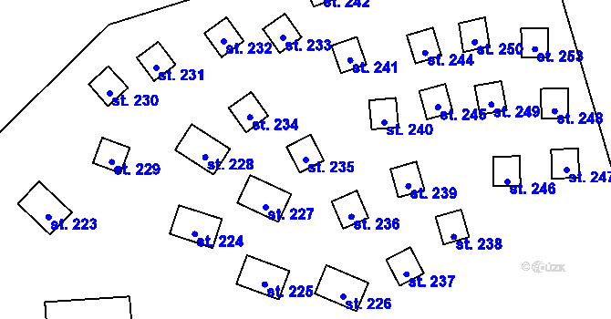 Parcela st. 235 v KÚ Hatín, Katastrální mapa