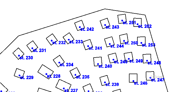 Parcela st. 241 v KÚ Hatín, Katastrální mapa