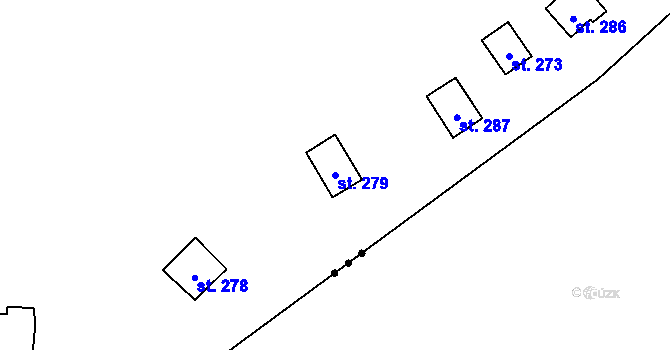 Parcela st. 279 v KÚ Hatín, Katastrální mapa
