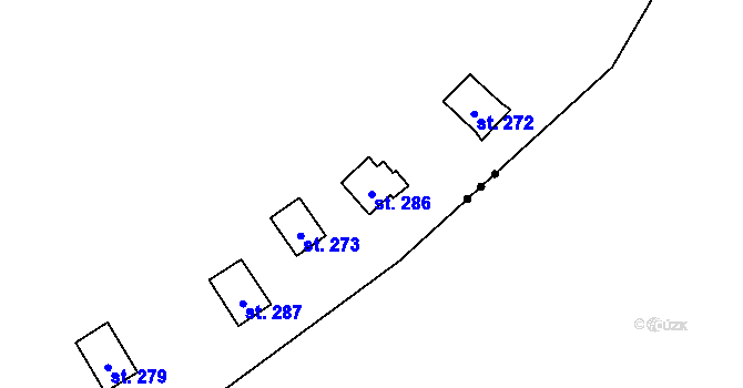Parcela st. 286 v KÚ Hatín, Katastrální mapa