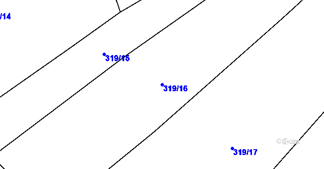 Parcela st. 319/16 v KÚ Polště, Katastrální mapa