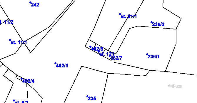 Parcela st. 121 v KÚ Polště, Katastrální mapa