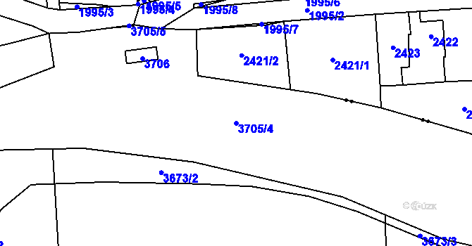 Parcela st. 3705/4 v KÚ Havířov-město, Katastrální mapa