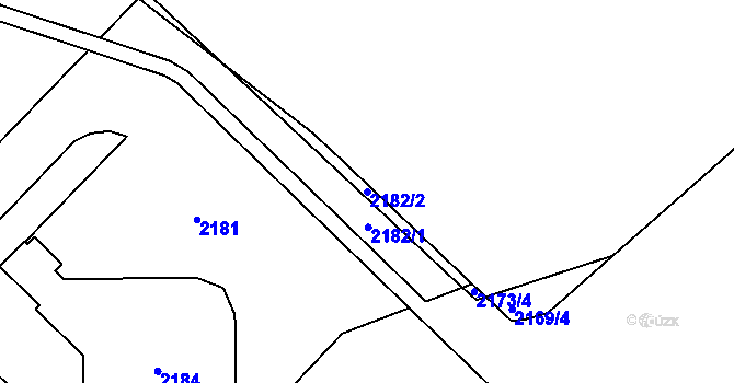 Parcela st. 2182/2 v KÚ Havířov-město, Katastrální mapa