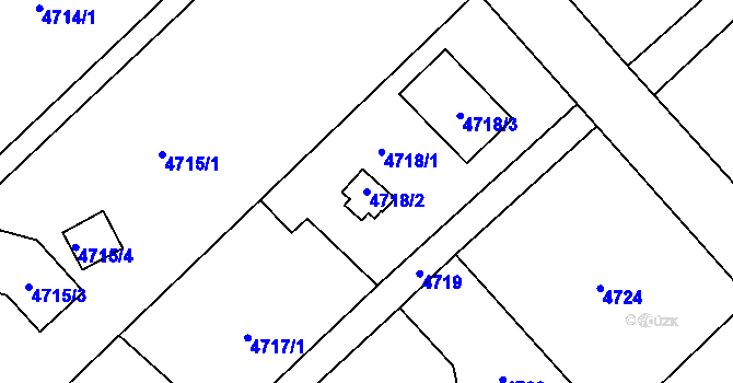 Parcela st. 4718/2 v KÚ Havířov-město, Katastrální mapa