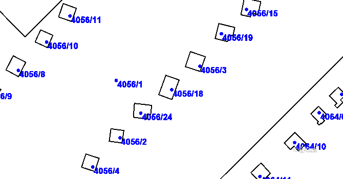 Parcela st. 4056/18 v KÚ Havířov-město, Katastrální mapa