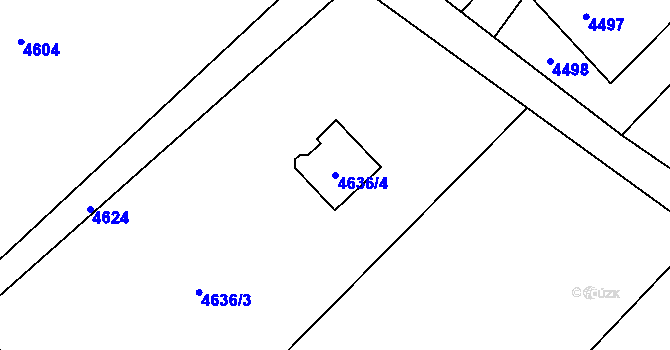 Parcela st. 4636/4 v KÚ Havířov-město, Katastrální mapa