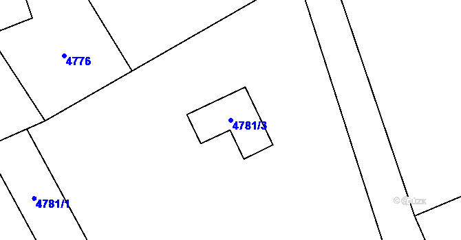 Parcela st. 4781/3 v KÚ Havířov-město, Katastrální mapa
