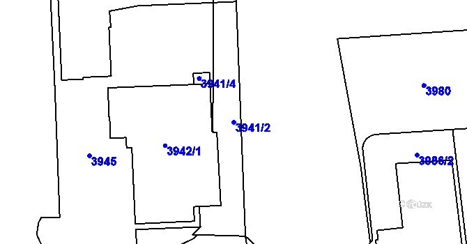 Parcela st. 3941/2 v KÚ Havířov-město, Katastrální mapa