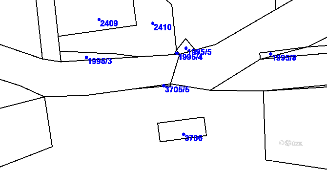 Parcela st. 3705/5 v KÚ Havířov-město, Katastrální mapa