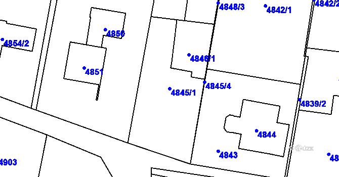 Parcela st. 4845/1 v KÚ Havířov-město, Katastrální mapa