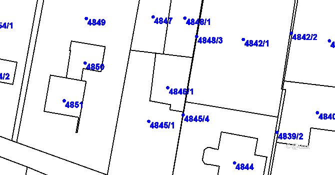 Parcela st. 4846/1 v KÚ Havířov-město, Katastrální mapa
