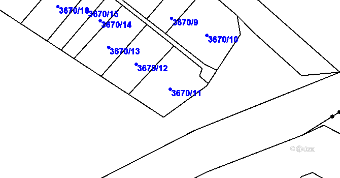 Parcela st. 3670/11 v KÚ Havířov-město, Katastrální mapa