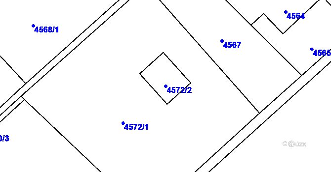 Parcela st. 4572/2 v KÚ Havířov-město, Katastrální mapa