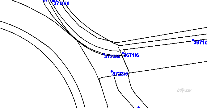 Parcela st. 3723/4 v KÚ Havířov-město, Katastrální mapa