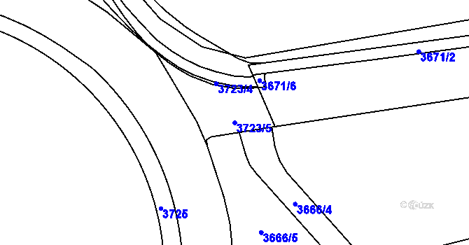 Parcela st. 3723/5 v KÚ Havířov-město, Katastrální mapa