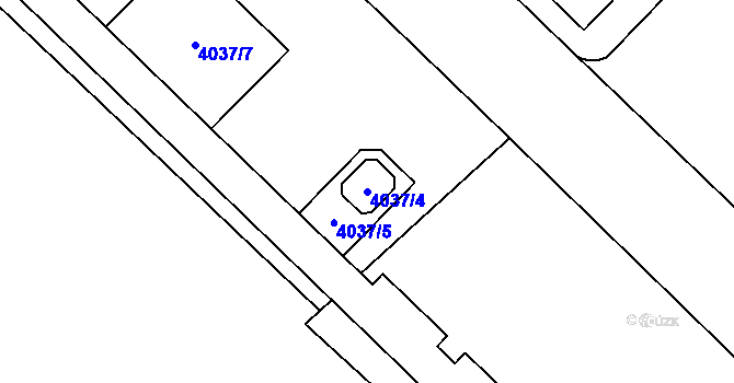 Parcela st. 4037/4 v KÚ Havířov-město, Katastrální mapa