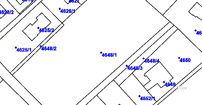 Parcela st. 4648/1 v KÚ Havířov-město, Katastrální mapa