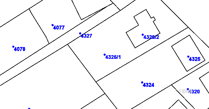 Parcela st. 4326/1 v KÚ Havířov-město, Katastrální mapa