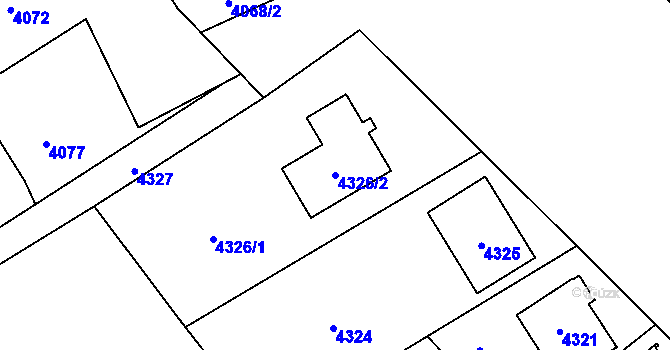 Parcela st. 4326/2 v KÚ Havířov-město, Katastrální mapa
