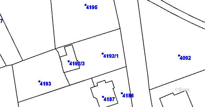 Parcela st. 4192/1 v KÚ Havířov-město, Katastrální mapa