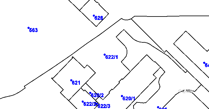 Parcela st. 622/1 v KÚ Havířov-město, Katastrální mapa