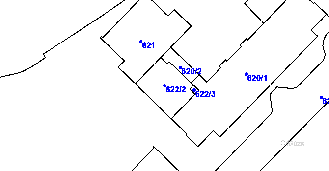 Parcela st. 622/2 v KÚ Havířov-město, Katastrální mapa