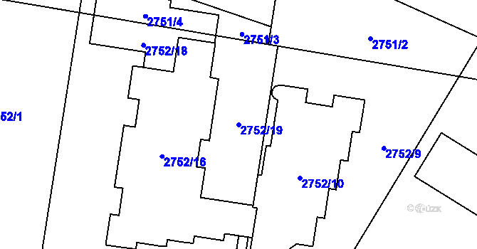 Parcela st. 2752/19 v KÚ Havířov-město, Katastrální mapa