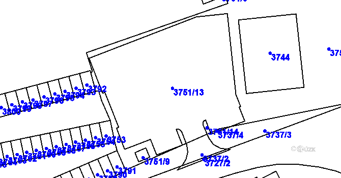 Parcela st. 3751/8 v KÚ Havířov-město, Katastrální mapa