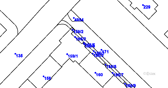 Parcela st. 166/4 v KÚ Havířov-město, Katastrální mapa