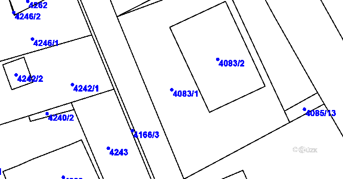 Parcela st. 4083/1 v KÚ Havířov-město, Katastrální mapa