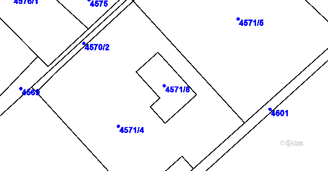 Parcela st. 4571/8 v KÚ Havířov-město, Katastrální mapa