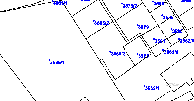 Parcela st. 3562/2 v KÚ Havířov-město, Katastrální mapa