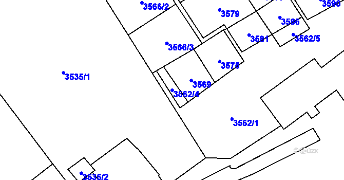 Parcela st. 3562/4 v KÚ Havířov-město, Katastrální mapa