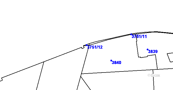 Parcela st. 3751/12 v KÚ Havířov-město, Katastrální mapa