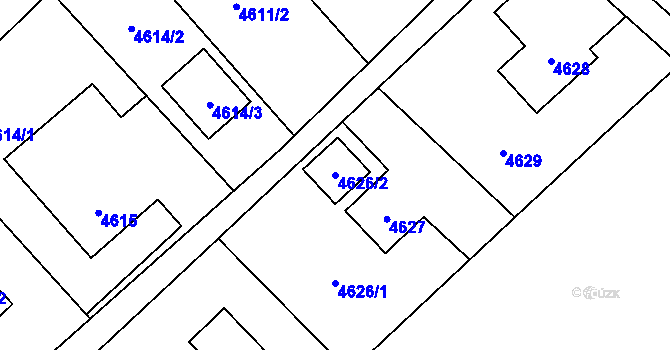 Parcela st. 4626/2 v KÚ Havířov-město, Katastrální mapa