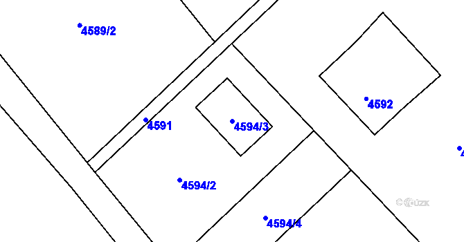 Parcela st. 4594/3 v KÚ Havířov-město, Katastrální mapa