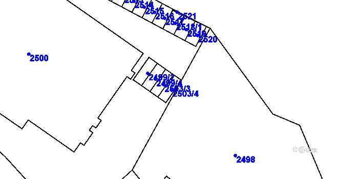 Parcela st. 2503/4 v KÚ Havířov-město, Katastrální mapa