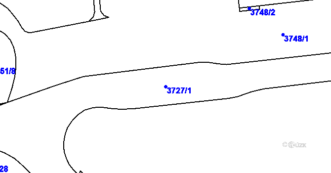 Parcela st. 3727/1 v KÚ Havířov-město, Katastrální mapa