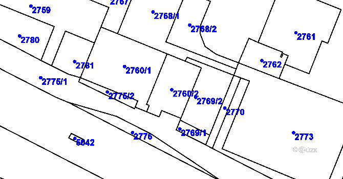 Parcela st. 2760/2 v KÚ Havířov-město, Katastrální mapa