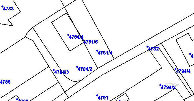 Parcela st. 4781/4 v KÚ Havířov-město, Katastrální mapa