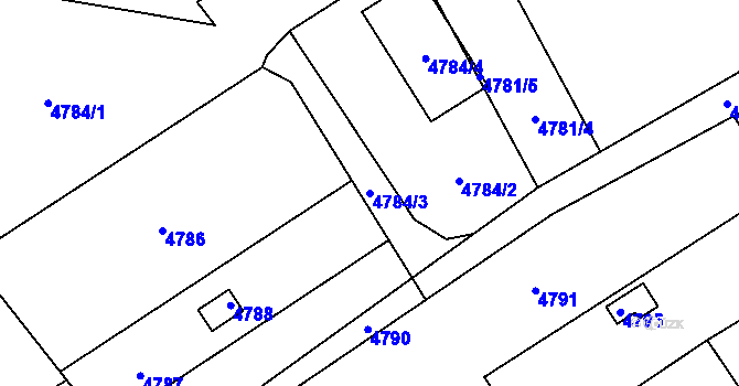 Parcela st. 4784/3 v KÚ Havířov-město, Katastrální mapa