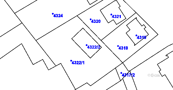 Parcela st. 4322/2 v KÚ Havířov-město, Katastrální mapa