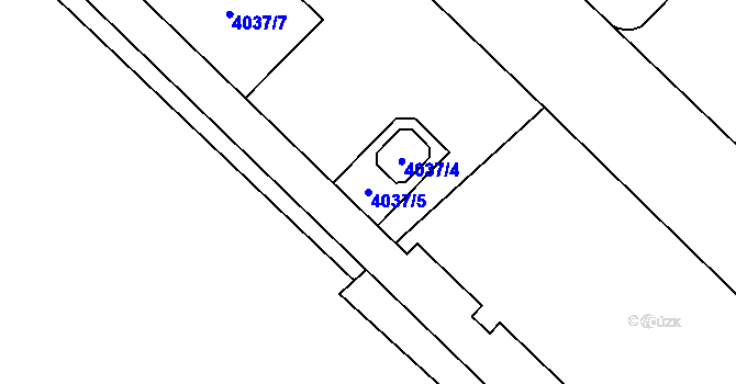Parcela st. 4037/5 v KÚ Havířov-město, Katastrální mapa