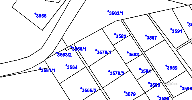 Parcela st. 3578/1 v KÚ Havířov-město, Katastrální mapa