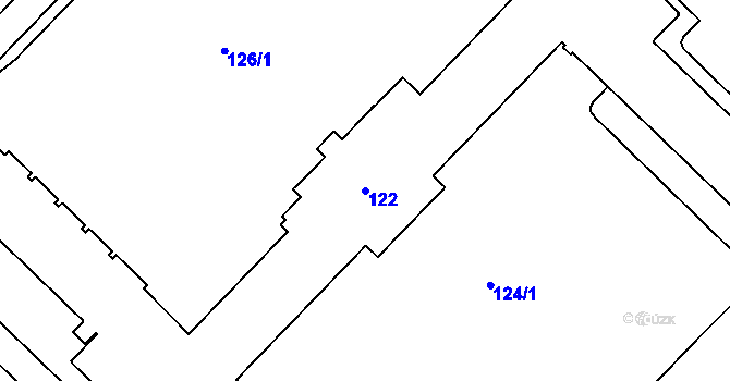 Parcela st. 122 v KÚ Havířov-město, Katastrální mapa