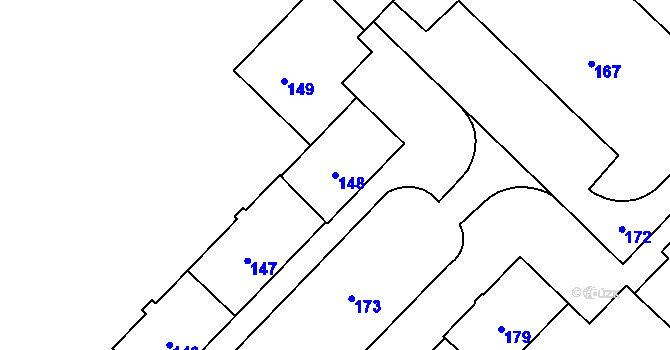 Parcela st. 148 v KÚ Havířov-město, Katastrální mapa
