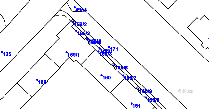 Parcela st. 166 v KÚ Havířov-město, Katastrální mapa
