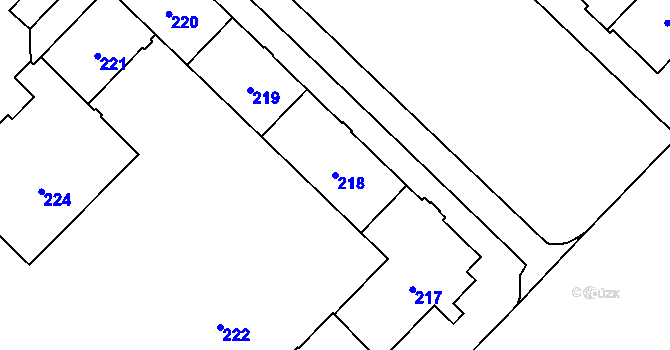 Parcela st. 218 v KÚ Havířov-město, Katastrální mapa